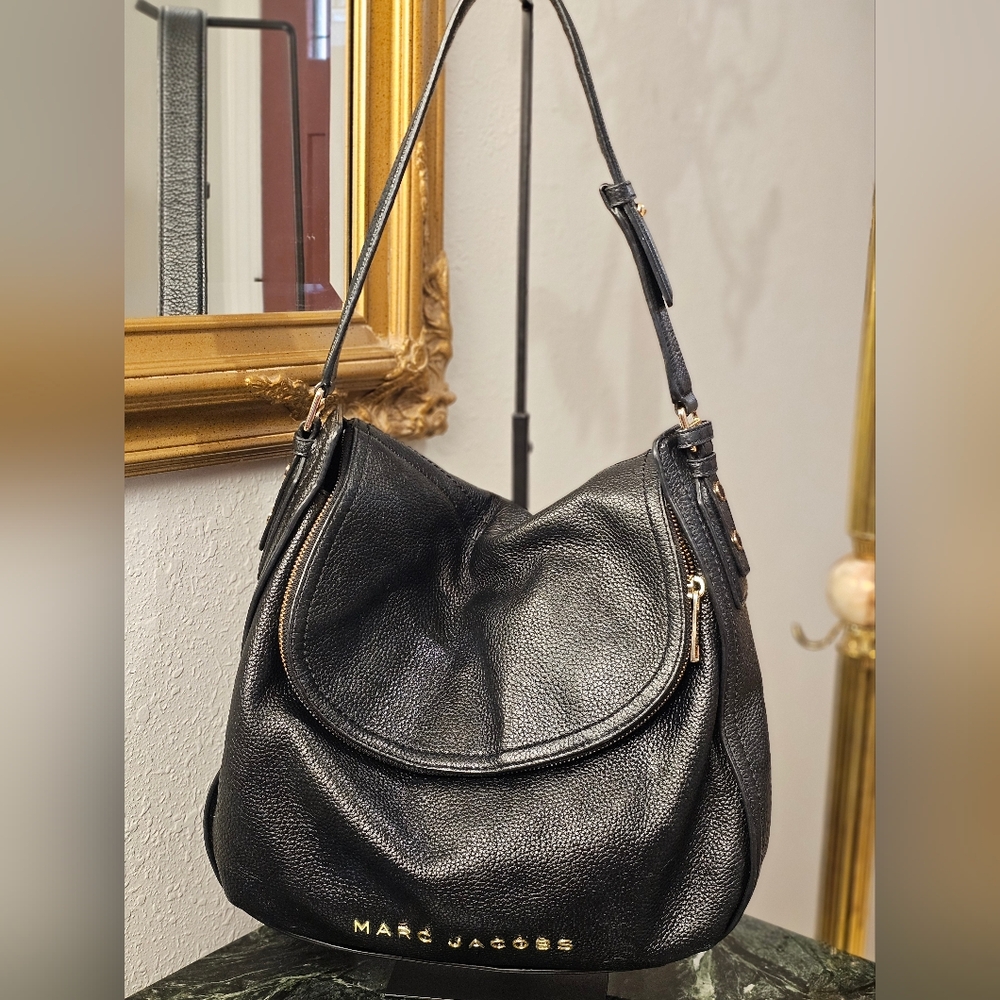 Marc Jacobs Black Leather Hobo Bag